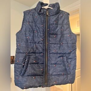 💙 Like New Tommy Hilfiger Kids 5 Quilted Vest, navy blue w/ logo + POCKETS! 💙